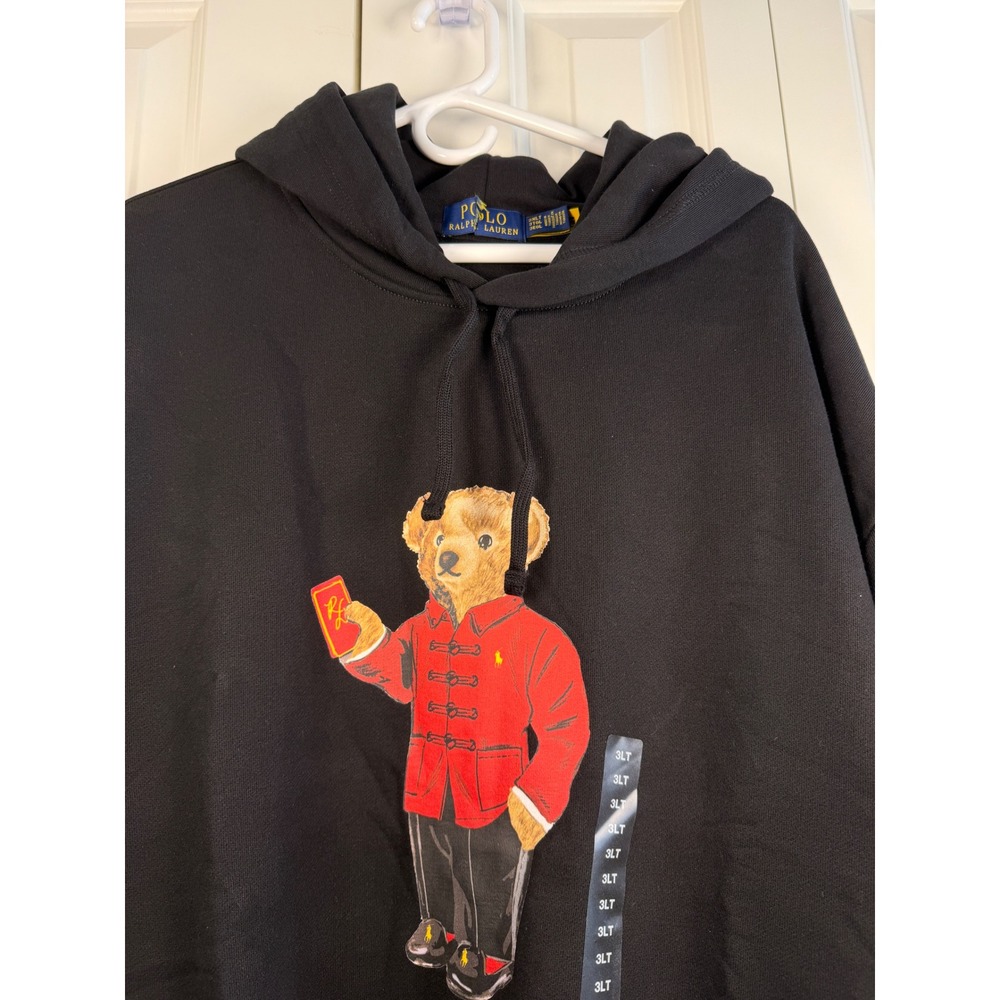 Polo Ralph Lauren Polo Bear Lunar New Year Hoodie Black 3XLT Big & Tall NEW - Picture 1 of 6